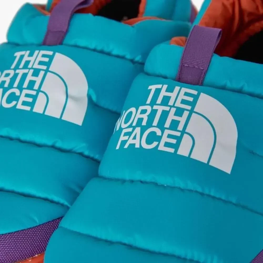 THE NORTH FACE MEN'S 11 NUPTSE MULE TRANSANTACTIC BLUE/RED ORAGE GOOSE DOWN